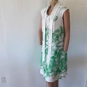 Vintage dresse white and green